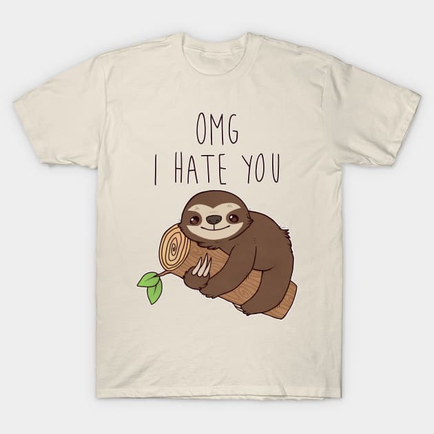 Hate Sloth T-Shirt by Paichi